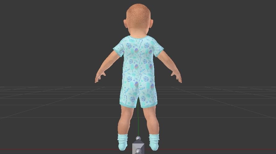 Baby Boy in a Jumper 01 Low-poly 3D model_7