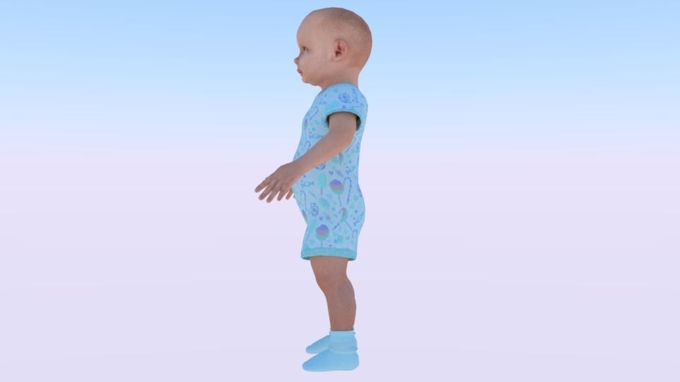 Baby Boy in a Jumper 01 Low-poly 3D model_2