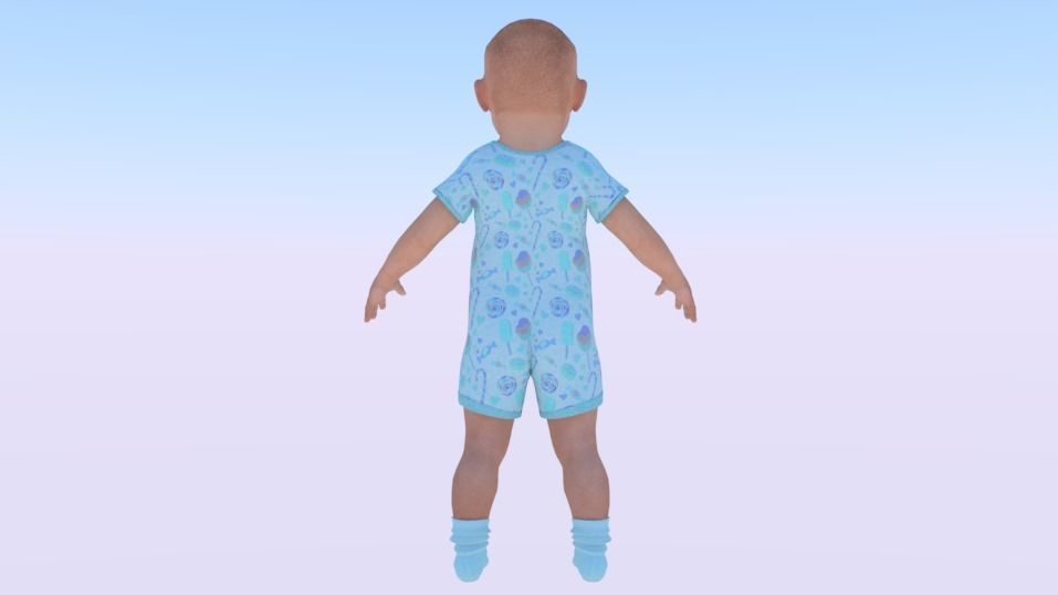 Baby Boy in a Jumper 01 Low-poly 3D model_3