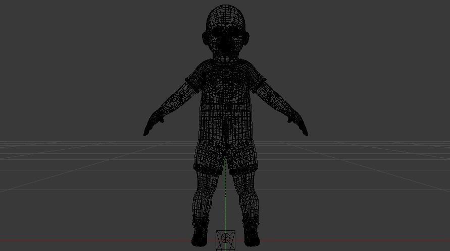 Baby Boy in a Jumper 01 Low-poly 3D model_16