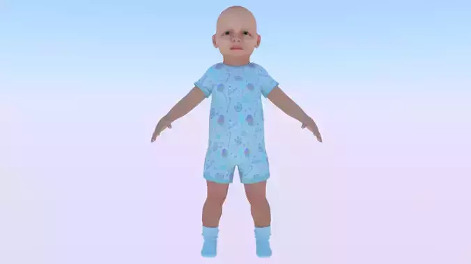 Baby Boy in a Jumper 01 Low-poly 3D model Baby Boy in a Jumper 01 Low-poly 3D model