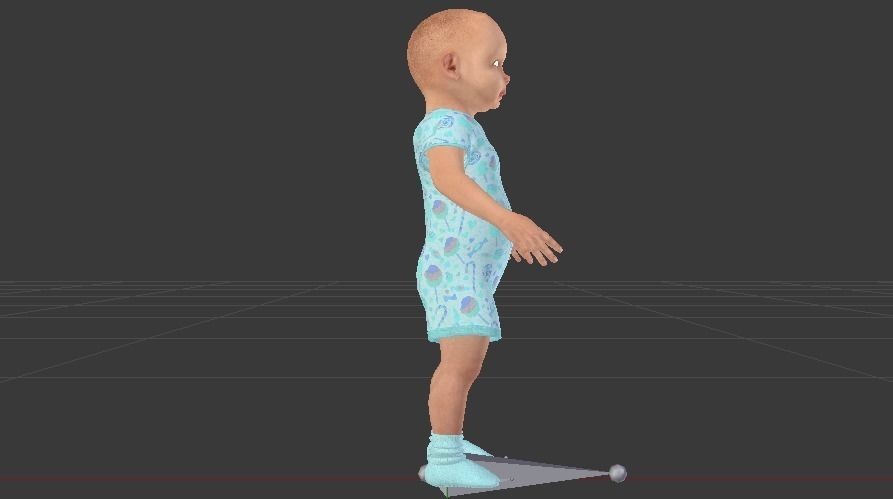 Baby Boy in a Jumper 01 Low-poly 3D model_5