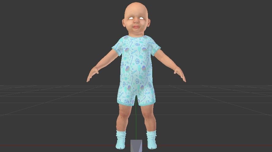 Baby Boy in a Jumper 01 Low-poly 3D model_4