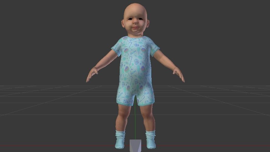 Baby Boy in a Jumper 01 Low-poly 3D model_8