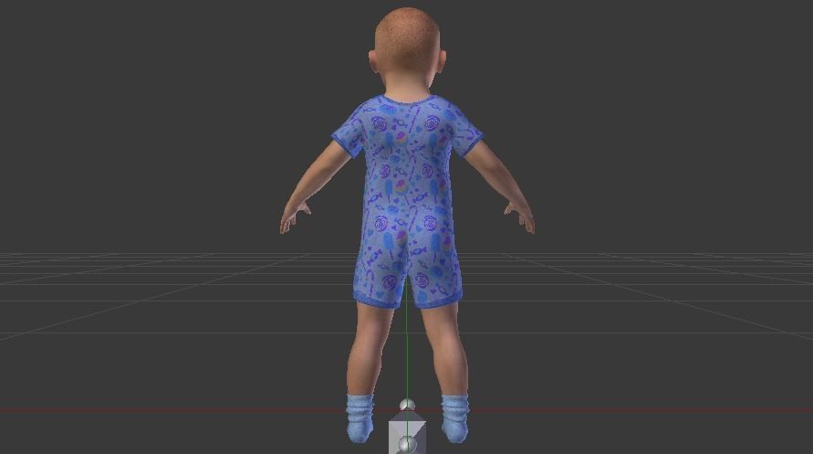 Baby Boy in a Jumper 02 Low-poly 3D model_11