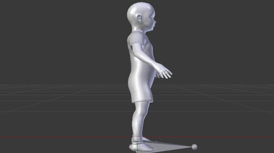 Baby Boy in a Jumper 02 Low-poly 3D model_13