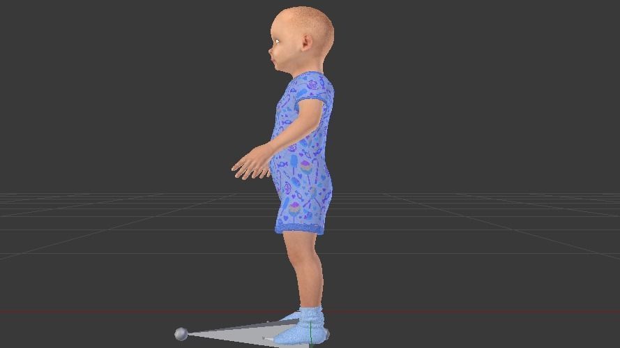 Baby Boy in a Jumper 02 Low-poly 3D model_6