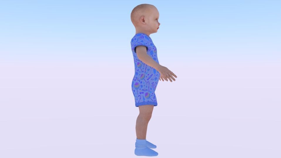 Baby Boy in a Jumper 02 Low-poly 3D model_1