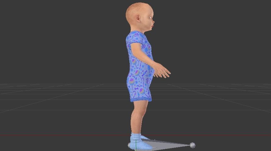 Baby Boy in a Jumper 02 Low-poly 3D model_5