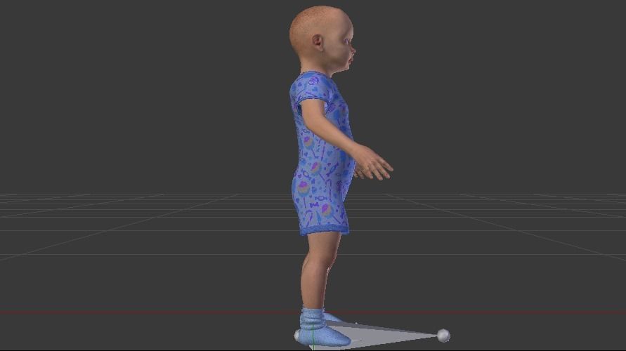 Baby Boy in a Jumper 02 Low-poly 3D model_9