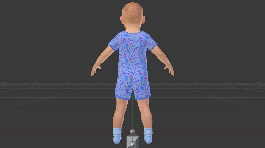Baby Boy in a Jumper 02 Low-poly 3D model_7