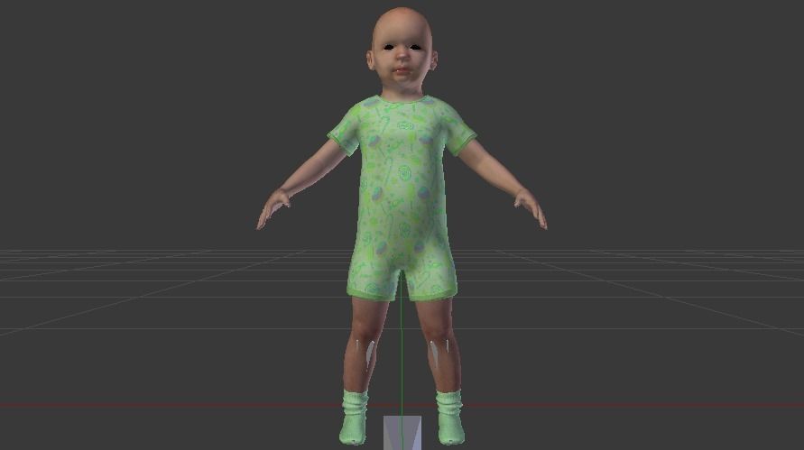 Baby Boy in a Jumper 03 Low-poly 3D model_8