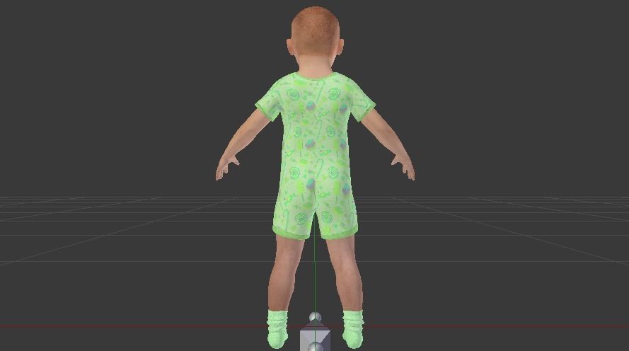 Baby Boy in a Jumper 03 Low-poly 3D model_7
