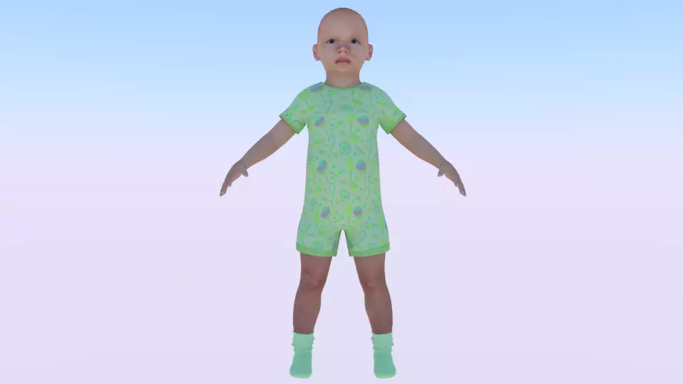 Baby Boy in a Jumper 03 Low-poly 3D model_0