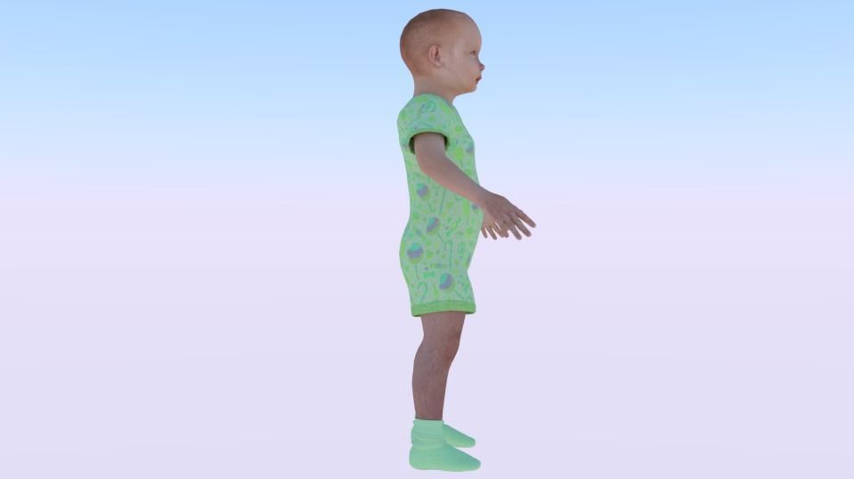 Baby Boy in a Jumper 03 Low-poly 3D model_1