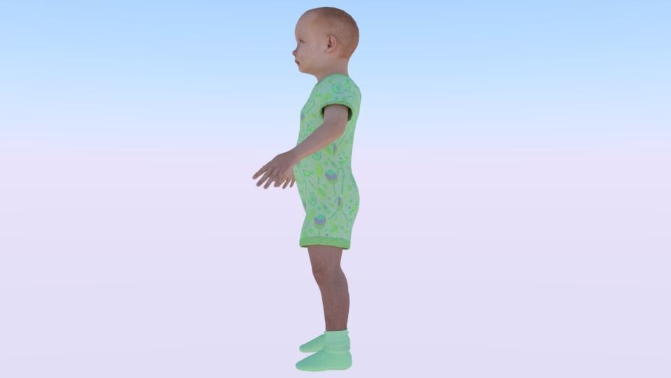 Baby Boy in a Jumper 03 Low-poly 3D model_2