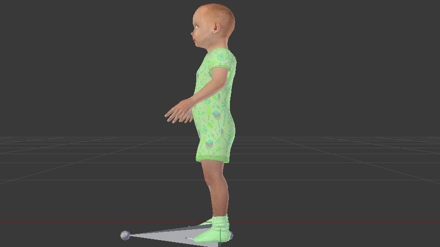 Baby Boy in a Jumper 03 Low-poly 3D model_6