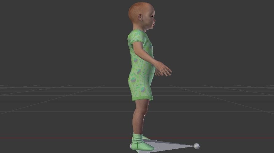 Baby Boy in a Jumper 03 Low-poly 3D model_9