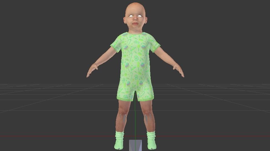 Baby Boy in a Jumper 03 Low-poly 3D model_4