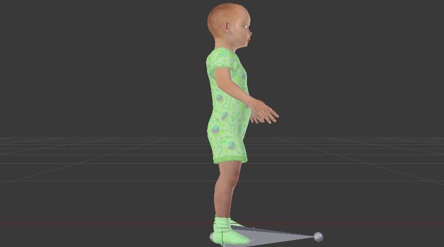 Baby Boy in a Jumper 03 Low-poly 3D model_5
