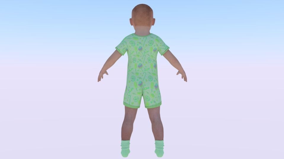 Baby Boy in a Jumper 03 Low-poly 3D model_3
