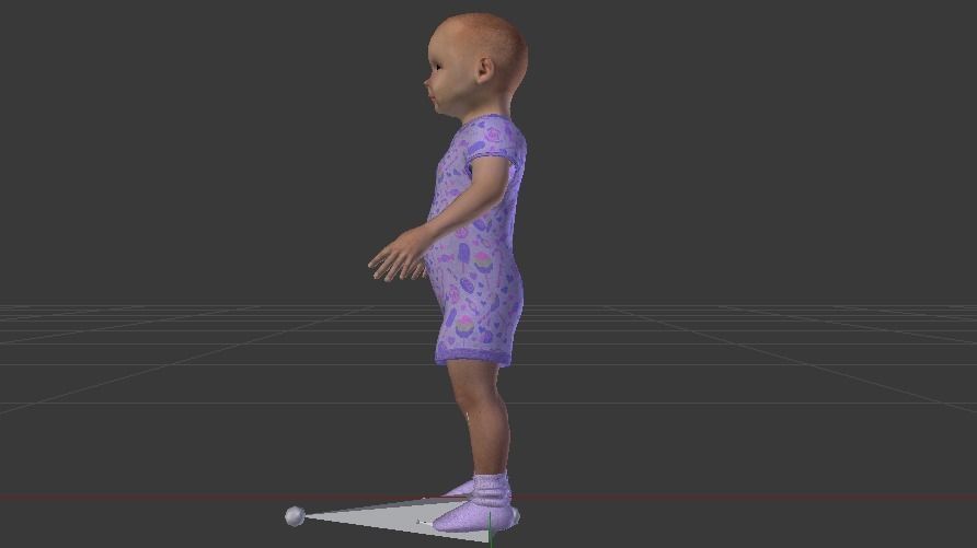 Baby Boy in a Jumper 04 Low-poly 3D model_10
