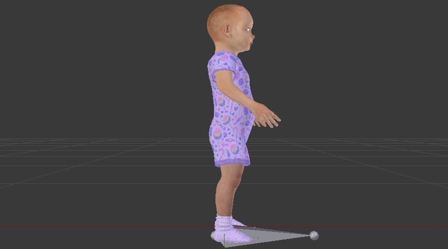 Baby Boy in a Jumper 04 Low-poly 3D model_5