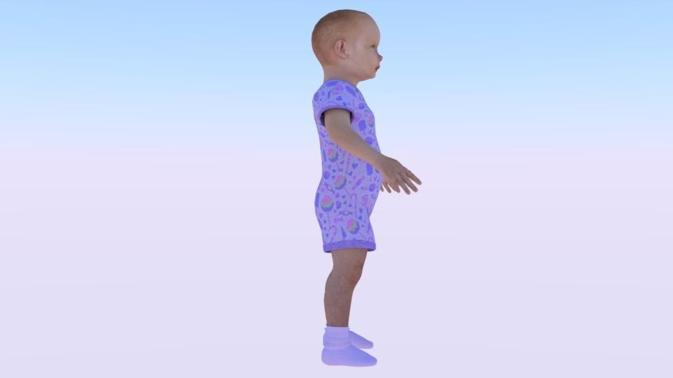 Baby Boy in a Jumper 04 Low-poly 3D model_1