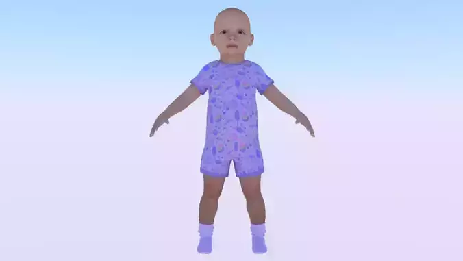 Baby Boy in a Jumper 04 Low-poly 3D model Baby Boy in a Jumper 04 Low-poly 3D model