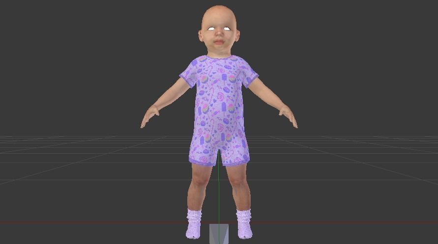 Baby Boy in a Jumper 04 Low-poly 3D model_4