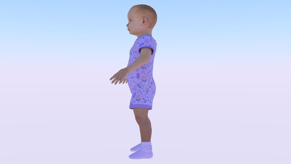Baby Boy in a Jumper 04 Low-poly 3D model_2