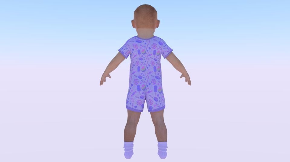 Baby Boy in a Jumper 04 Low-poly 3D model_3