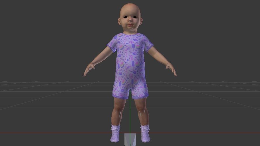 Baby Boy in a Jumper 04 Low-poly 3D model_8