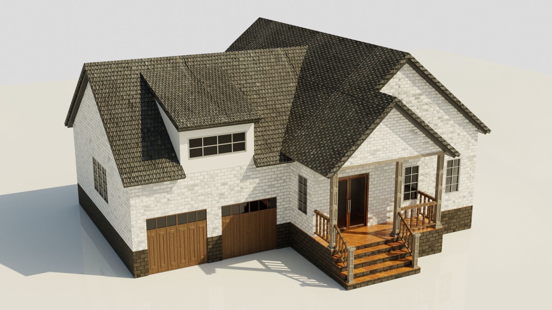 European House 010 Low-poly 3D model_2