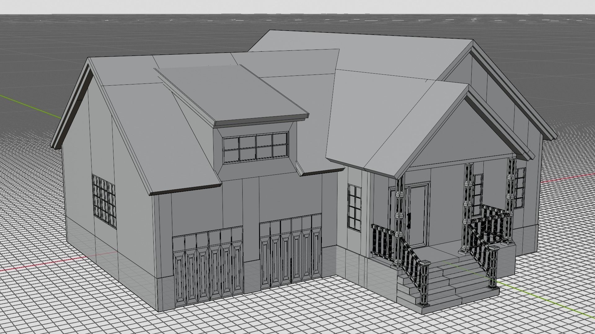 European House 010 Low-poly 3D model_5