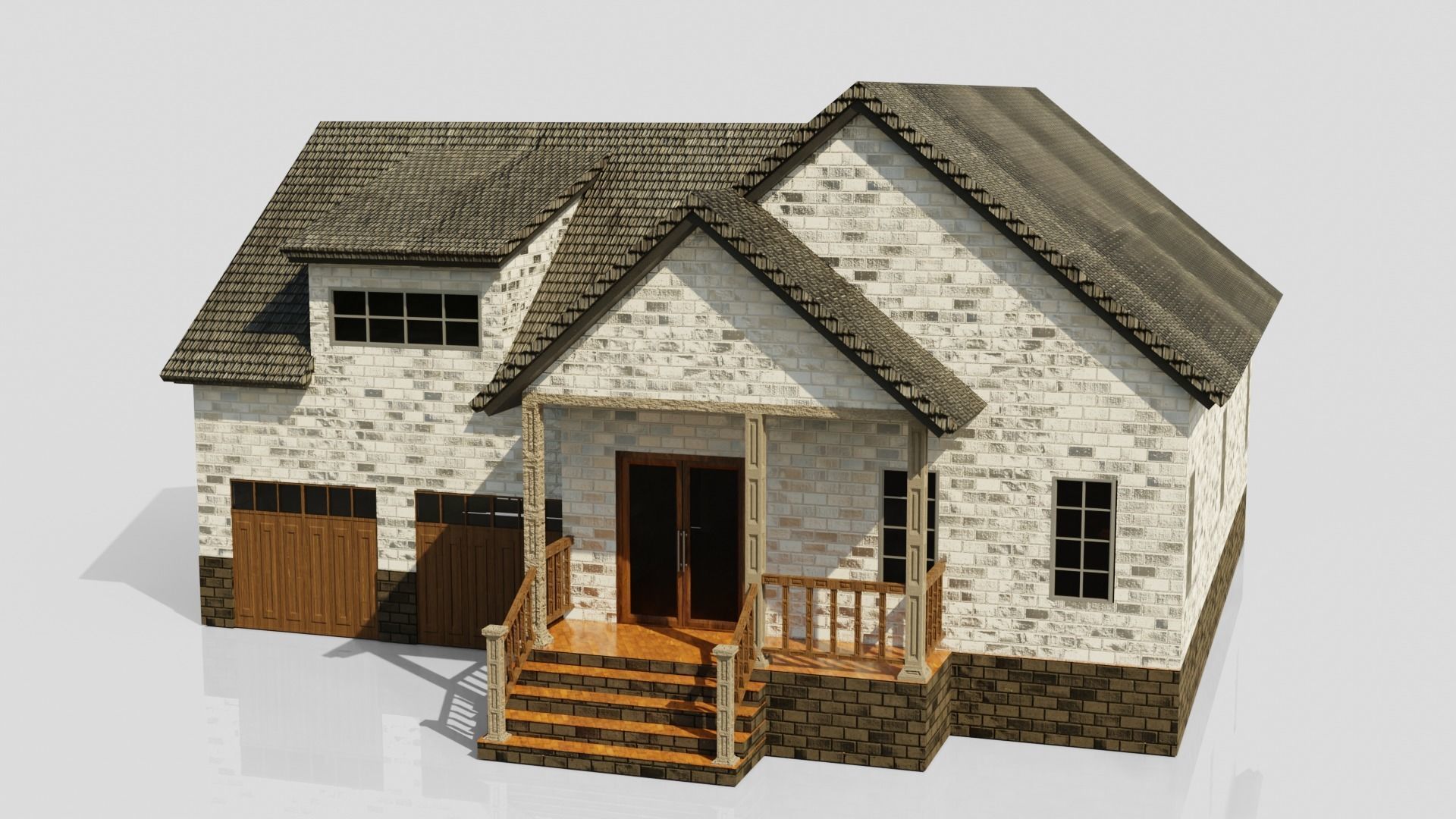 European House 010 Low-poly 3D model_1