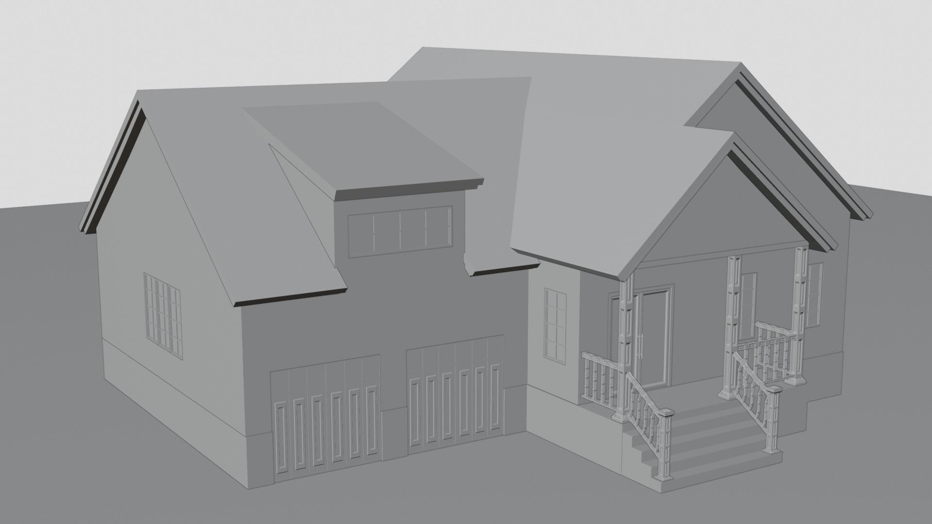 European House 010 Low-poly 3D model_6