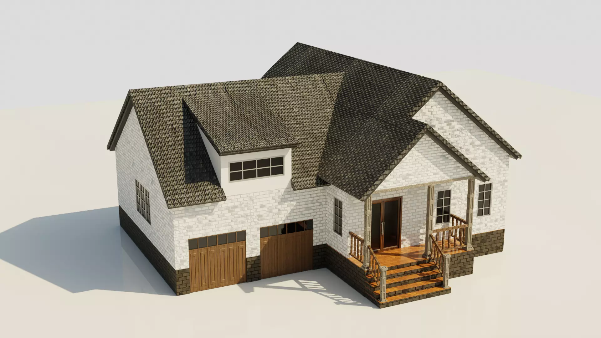 European House 010 Low-poly 3D model_0