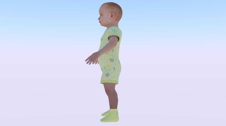 Baby Boy in a Jumper 05 Low-poly 3D model_2