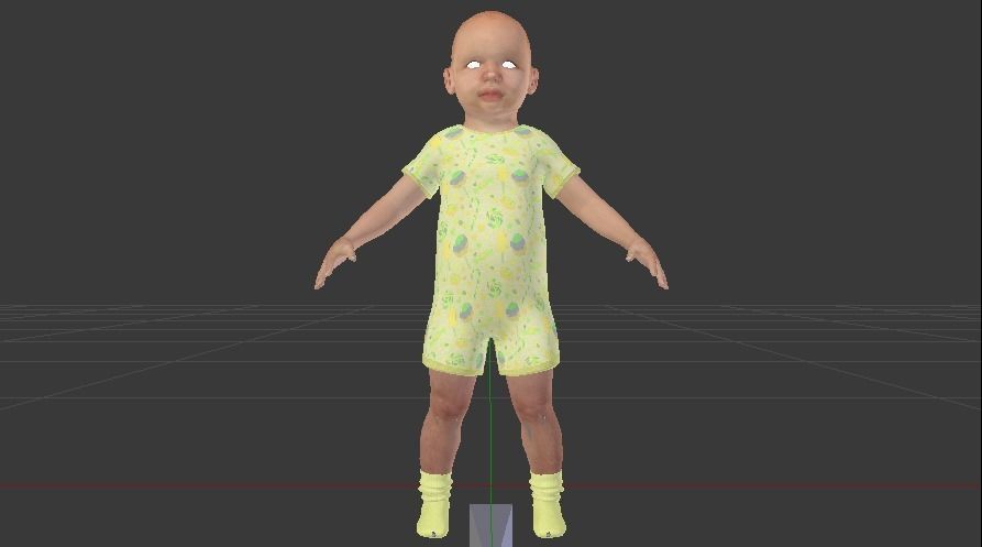 Baby Boy in a Jumper 05 Low-poly 3D model_4
