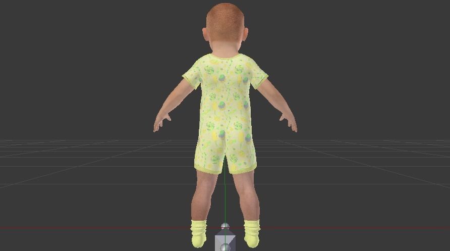 Baby Boy in a Jumper 05 Low-poly 3D model_7