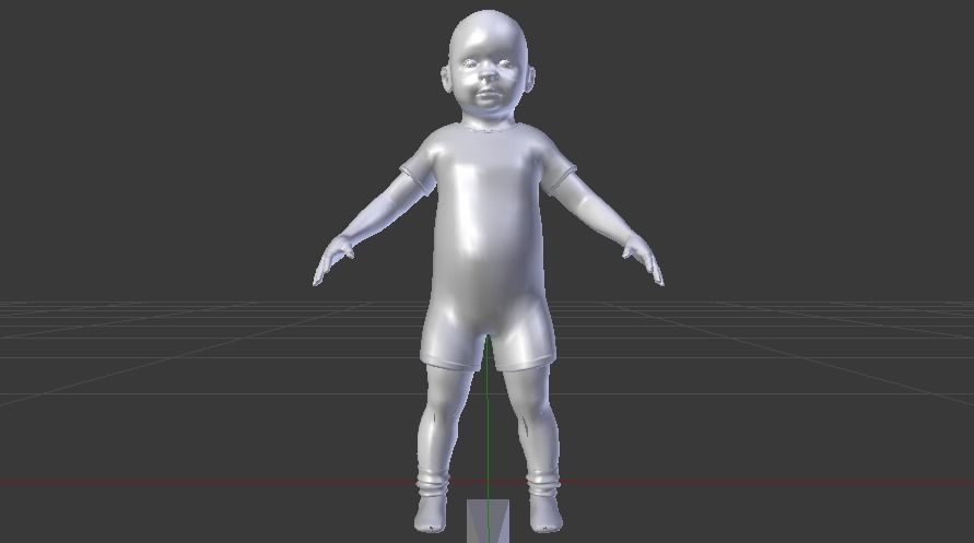 Baby Boy in a Jumper 05 Low-poly 3D model_12