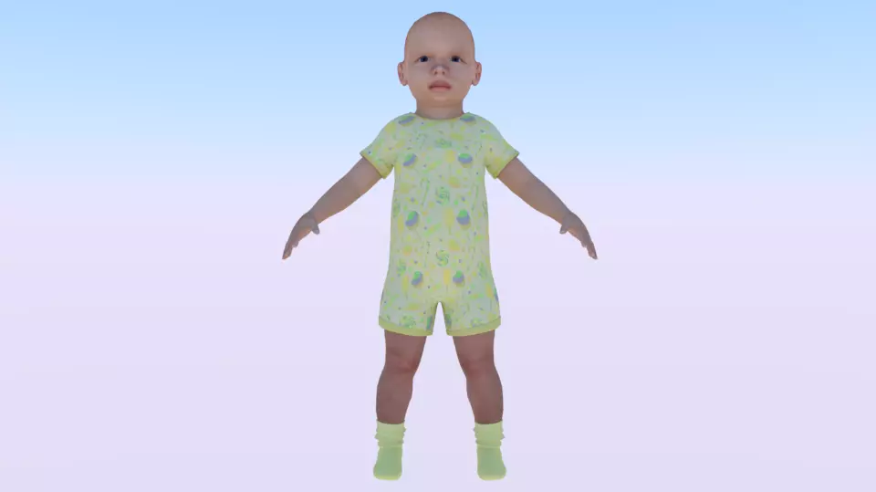 Baby Boy in a Jumper 05 Low-poly 3D model_0