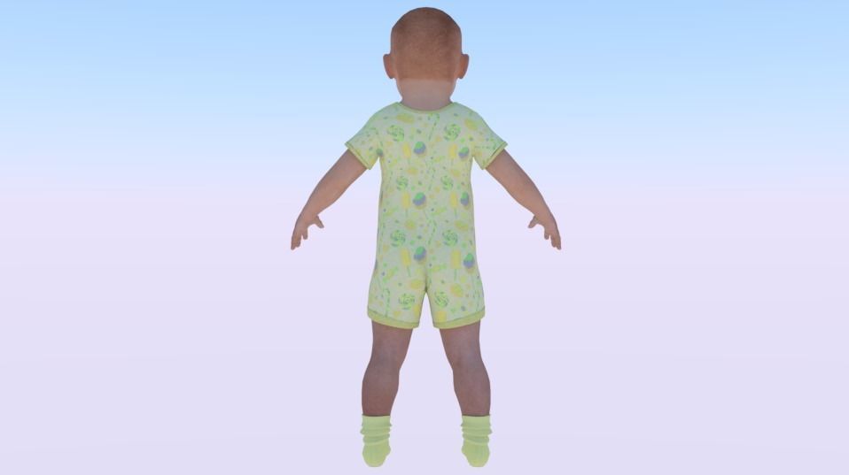 Baby Boy in a Jumper 05 Low-poly 3D model_3