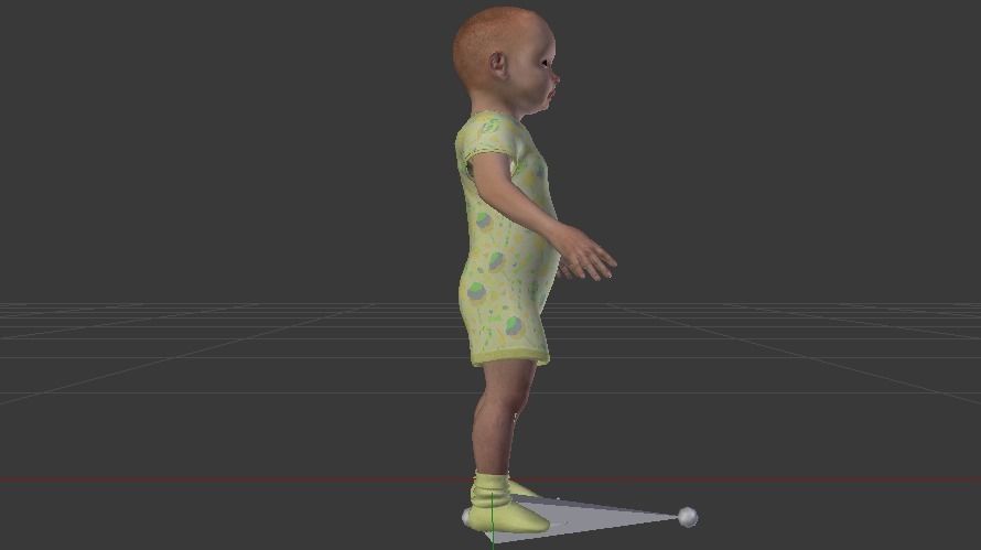 Baby Boy in a Jumper 05 Low-poly 3D model_9