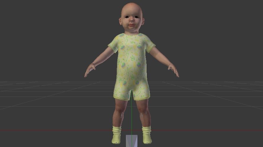 Baby Boy in a Jumper 05 Low-poly 3D model_8