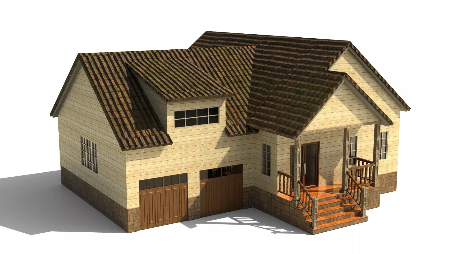 European House A 10  Low-poly 3D model_0