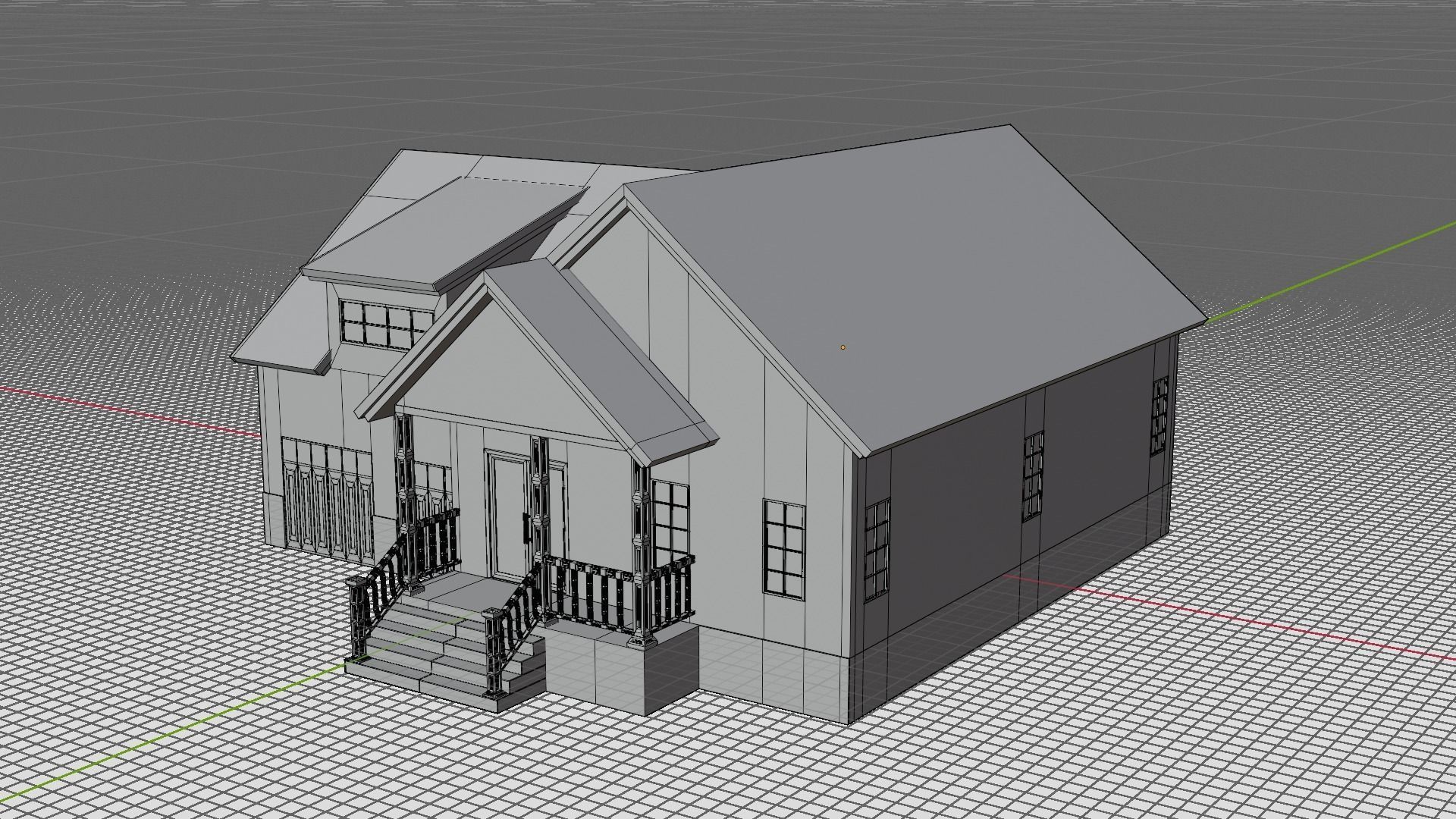 European House A 10  Low-poly 3D model_5
