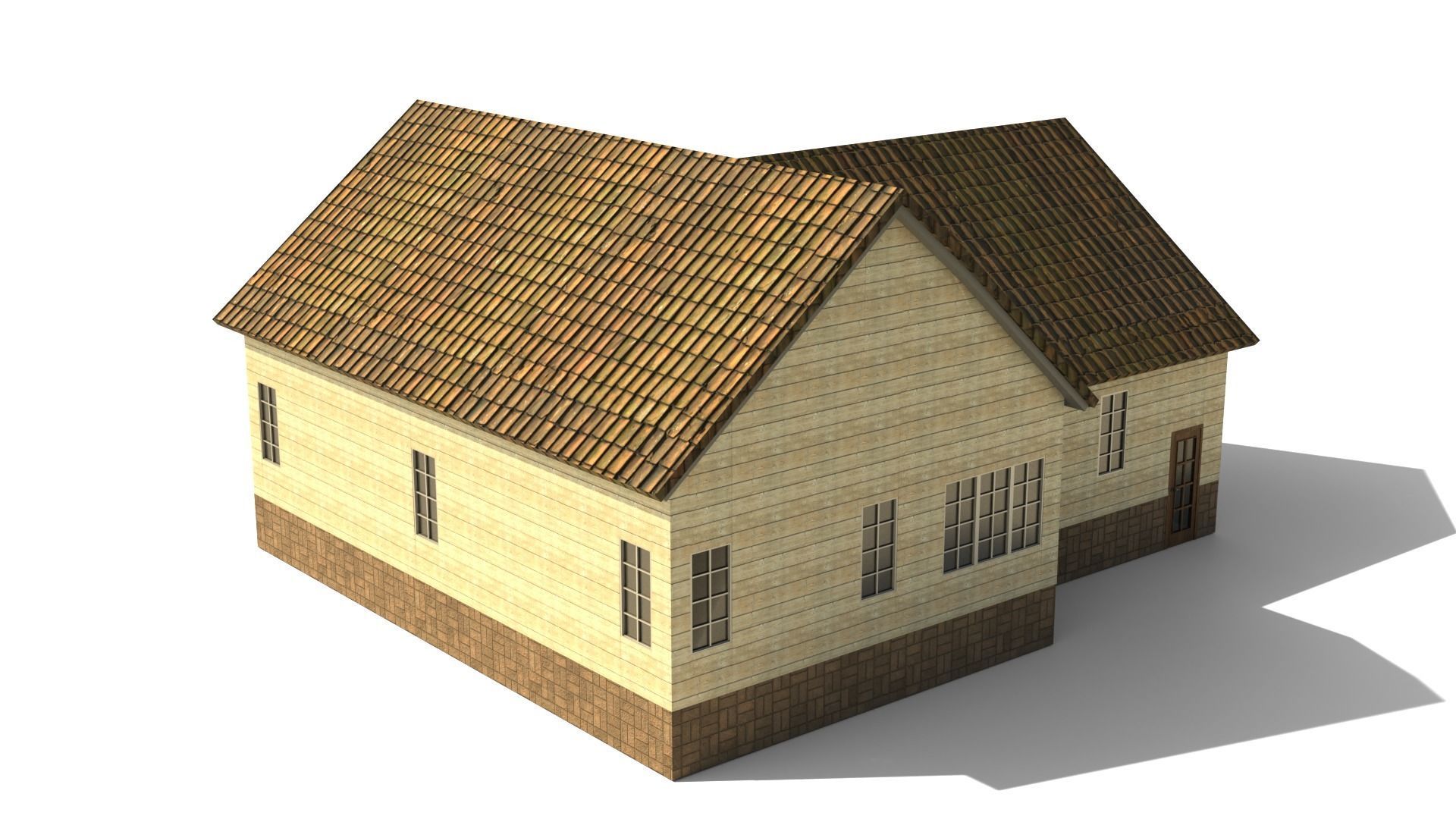 European House A 10  Low-poly 3D model_3