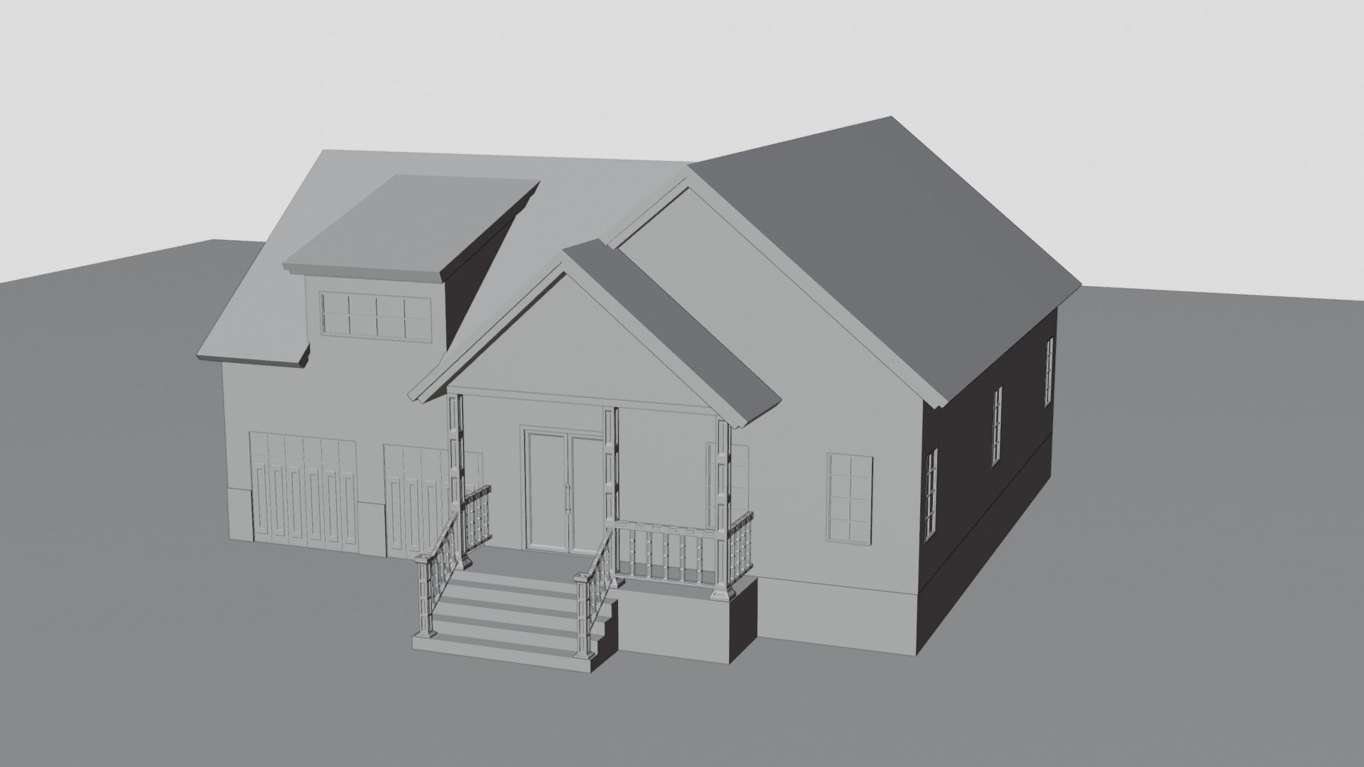 European House A 10  Low-poly 3D model_6
